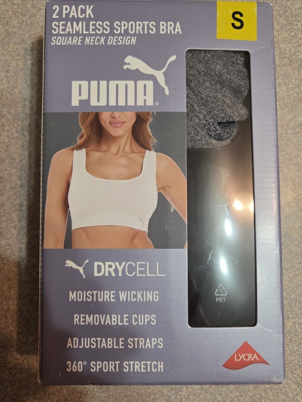 Puma 2pk seamless sports Bra Women size S